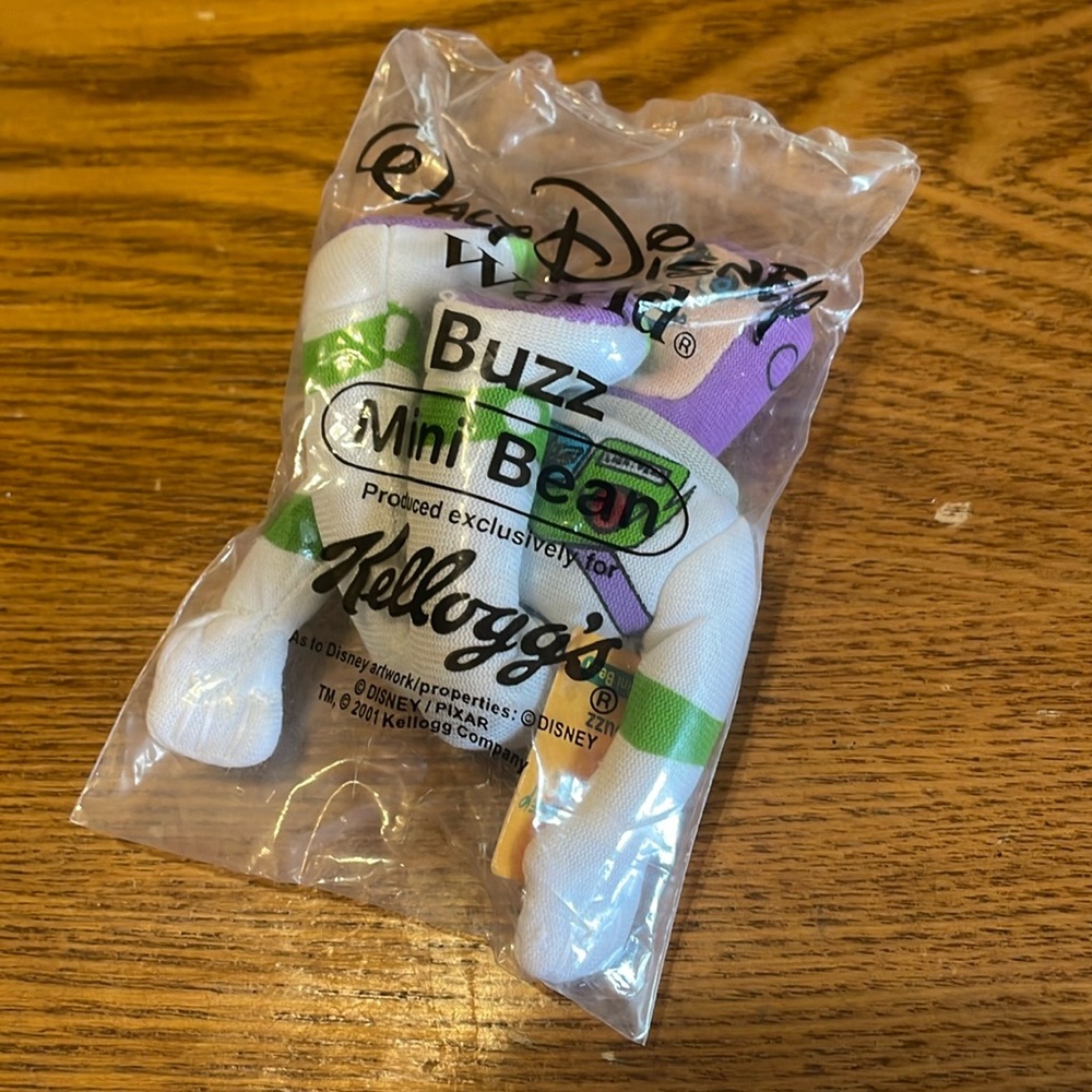 Walt Disney World Vintage Buzz Mini Bean Kelloggs Collaboration Toy (NWT)